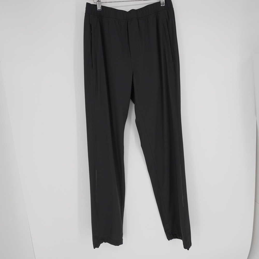 Lululemon Track Pants Mens M Black Nylon Spandex Relaxed Straight Activewear - Picture 1 of 12